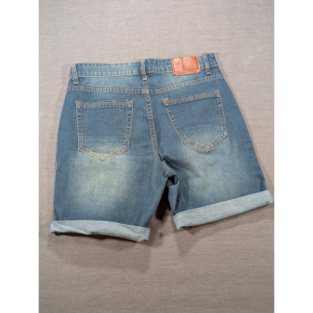 Hudson & Barrow NYC Mens Slim Stretch Denim Jean Shorts Size 30 Blue Cuffed - Picture 2 of 6